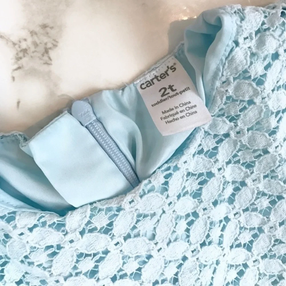 𝅺carter's Light Blue Eyelet Dress